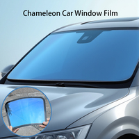 Kaca Film Chameleon Biru Aurora Blue 70%VLT 99%IRR Penolak Panas PET Anti Gores Pelindung Privasi 2 Mil