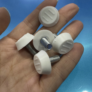 White <b>Adjustable</b> Furniture Feet 6x14 Plastic Minimalist Design Easy Installation For <b>Table</b> Chair Sofa Support - Product Image 3