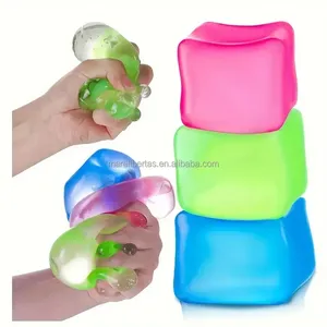 Juguete de Gel de Hielo Simulado en Forma de Cubo Unisex, Juguete de Plástico para Apretar y Aliviar la Presión en las Puntas de los Dedos para Niños y Niñas - Product Image 1