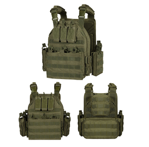 Chaleco Táctico DFV15 para Deportes al Aire Libre, Camping, Caza, Cosplay, Verde 1000D, Portaplacas, Camuflaje Negro Verde CP, Liberación Rápida - Product Image 1