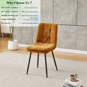 Chaise de salle <span class=keywords><strong>à</strong></span> manger moderne confortable et rembourrée, pieds en métal, chaises de salle <span class=keywords><strong>à</strong></span> manger pour salon - Product Image 1