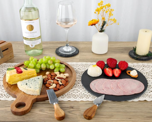 Bán buôn Vòng gỗ phục vụ Platter <span class=keywords><strong>Slate</strong></span> Steak Board Gỗ <span class=keywords><strong>Slate</strong></span> Board với xử lý - Product Image 3