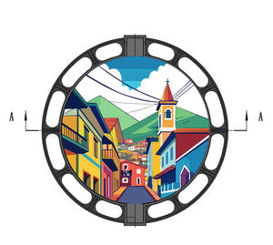 Tapa de Alcantarilla Artística Cuadrada/Redonda de Hierro Dúctil para Tanque de Agua, Conexiones de Alcantarillas, <span class=keywords><strong>Tapas</strong></span> de Alcantarillas Sudamericanas - Product Image 6