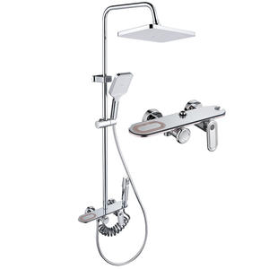 Robinet mélangeur tout cuivre pour douche, 3,5-4,9 GPM, avec cartouche céramique, encastré, 1 poignée, jet pluie, double usage eau chaude et froide - Product Image 5