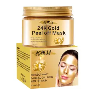 Facial mask supplier Produce 24K Gold Deep Cleansing Anti Acne Remove Black Head Peel Off Beauty Mud Facial Mask