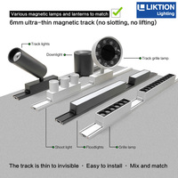 Rail lumineux LED magnétique linéaire ultra-mince de 6 mm à montage en surface, design modulaire, 48 V, système d'éclairage sur rail magnétique