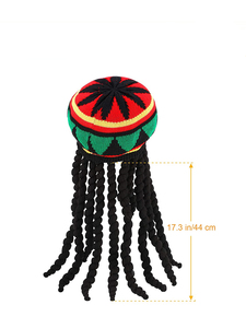 Jamaica <span class=keywords><strong>Hat</strong></span> Với Dread Khóa Giống Như Dài Tóc Đen <span class=keywords><strong>Rasta</strong></span> Tóc Giả Với Cap Trang Phục Phụ Kiện Dệt Kim <span class=keywords><strong>Hat</strong></span> - Product Image 3