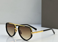 Lunettes de soleil de luxe surdimensionnées en métal à double pont, monture simple en forme de crapaud, pour hommes, mode, conduite en extérieur