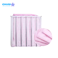 Filtro de bolsillo HVAC F5 F6 F7 F8, paquete de 6, galvanizado EN 779 RTS para unidad de tratamiento de aire (UTA), inventario a granel, precio directo de fábrica