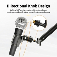Support de microphone stable avec ressort de tension intégré, charge de 1,5 kg, bras de micro à pince pour studio et diffusion en direct