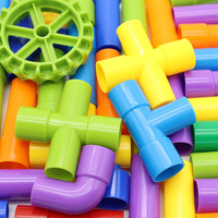Set Blok Plastik ABS DIY, Blok Bangunan, Perakitan Sambungan, Mainan Edukasi Dini Kreatif untuk Anak Usia 5-7 Tahun, Unisex