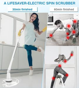 Nâng cấp điện quay Scrubber với LED hiển thị cho nhà vệ sinh tắm sàn vữa phòng tắm gạch tường <span class=keywords><strong>Cleaner</strong></span> - Product Image 2