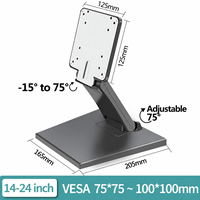 Soporte de Monitor Plegable Ajustable para Escritorio, Soporte POS VESA 75/100mm, Soporte para Caja Registradora, Pantalla Táctil, Capacidad de Carga 30kg