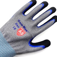 NMSHIELD ANSI A9 Max Gants anti-coupures HPPE Sandy Nitrle Coated Glove Construction Hand Gloves pour hommes