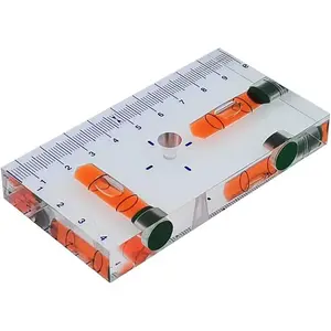 2024 Mini Pocket Cross Spirit Level Acrylic Picture Hanging Level Magnetic Measuring Instruments Layout Tools