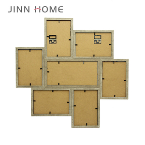 Khung ảnh bằng gỗ gia đình với <span class=keywords><strong>12</strong></span> lỗ cắt dán nhiều ảnh để treo tường để hiển thị những kỷ niệm ở nhà - Product Image 4