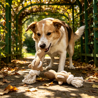 Jouet à mâcher pour chien en bambou et TPR en forme de canard, personnalisable, écologique, en gros, avec corde interactive