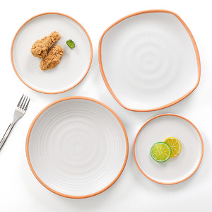 Assiettes en mélamine Kaberia, rondes, pour restaurants commerciaux, imitation porcelaine, assiettes en plastique pour la restauration rapide, utilisation dans les hôtels, pour le café et le thé - Product Image 4
