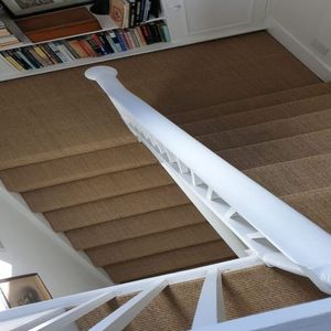 Alfombra de Sisal Comercial para Interiores, Resistente al Desgaste, a Prueba de Moho, de Fibra de Bambú con Diseño Espigado, Color Gris, para Decoración de Salas de Spa - Product Image 1