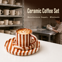 Ensemble de tasses et assiettes à café en céramique vintage créatives résistantes à la chaleur, fabriquées en Chine, pour la maison, le petit-déjeuner, le thé de l'après-midi, vente en gros