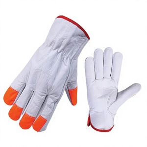 High Quality Cowhide Grain Leather Driver <b>Gloves</b> Anti-static Elastic Cuff Abrasion Resistant <b>Long</b> Lasting Work Protection <b>Gloves</b> - Product Image 1