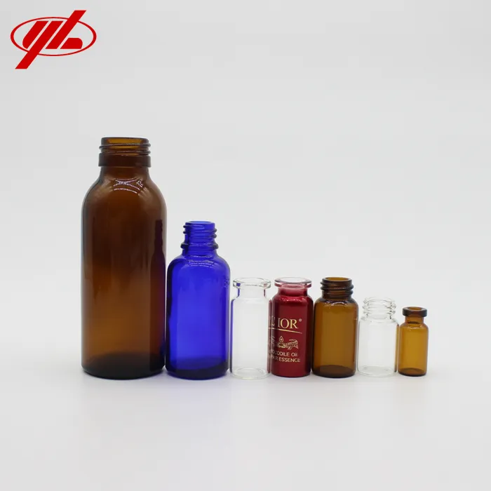2ml 10ml 30ml 50ml 100ml Klar oder Bernstein Leere Glasflasche Fläschchen für Medizinische oder kosmetische