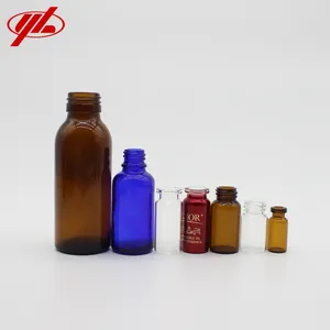 2ml 10ml 30ml 50ml 100ml Trasparente o Ambra Flaconcino di Vetro Bottiglia di Vuoto per il Medico o cosmetici