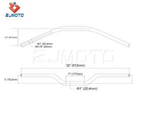 <span class=keywords><strong>Guidon</strong></span> de Moto de Style Thug 2.5 "Pullback pour Harley Softail Dyna Street Bob Sportster CNC Straight 10" 11 "Bar Riser - Product Image 2