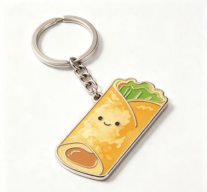 Lindo llavero de metal con diseño de taco, esmaltado, con cadena plateada, accesorio de regalo - Product Image 2