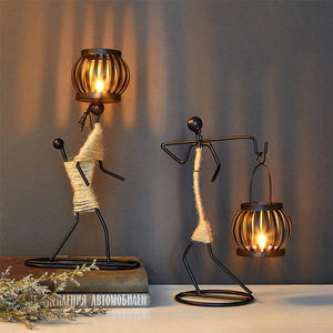 Candelabros y Portavelas de Metal Negro de Estilo Europeo, Hechos a Mano, <span class=keywords><strong>para</strong></span> Bodas, Pascua y Otras Ocasiones - Stickman Crafts - Product Image 2