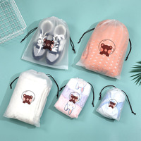 Sac de vêtement transparent PE Bundle poche en plastique cosmétique étanche Bundle poche anti-poussière emballage cordon sac de rangement