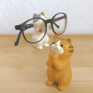 Cute Cat Phone Stand Resin Ornament For <b>Desk</b> Decor And Pen Holder Japanese Style - Product Image 3