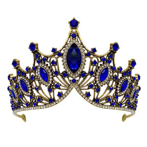 Vintage Royal Barok aksesoris rambut pernikahan pengantin putri Ratu kontes kristal mahkota Dan tiara untuk wanita hadiah pesta - Product Image 2