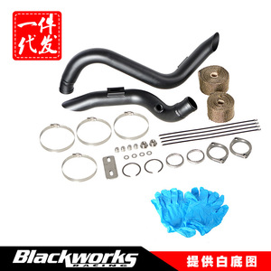 Tubo de escape doble tipo herradura negro modificado para motocicleta Harley Davidson Retro T7, pieza de acero inoxidable para motocicleta de calle. - Product Image 4