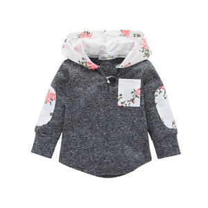 Fournisseur chinois en ligne, vente en gros de vêtements pour enfants, style coréen, hauts à fleurs, sweats à capuche pour filles - Product Image 1