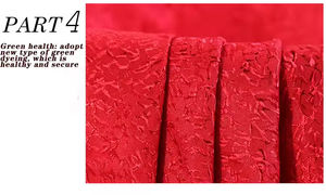 <span class=keywords><strong>Nappe</strong></span> de table ronde en polyester jacquard rouge et or de luxe, bicolore, pour hôtel, banquet, mariage - Product Image 6