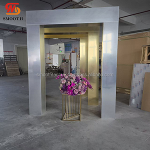 SMOOTH Hot Sale Gold Regular Shape Acrylic <b>Backdrop</b> Wedding Arch <b>Stand</b> for Wedding Events - Product Image 3