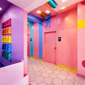 Airy Luxe Bakery & Coffee Market Stall Featuring Glass Display Case, Open Tiered Shelving, and Integrated Warm Lighting - Product Image 4