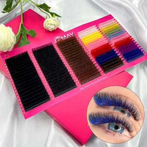 JOMAY, nuevo diseño, venta al por mayor, Etiqueta Privada, holográfico Individual oropel, pestañas de hadas brillantes 0,05 0,07, extensión de pestañas coloridas - Product Image 2