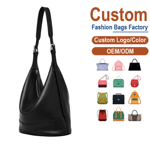 Sacs de luxe en cuir véritable de créateur, sacs seau antivol en cuir de vachette pleine fleur noir pour femmes, grande taille, fermeture éclair latérale, directement de l'usine - Product Image 1