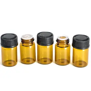 1ml 2ml 3ml 5ml Mini Essential Oil Glass Bottles Amber Glass Vials