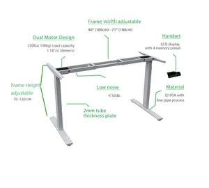 NATE 2A2 telaio da tavolo motorizzato di nuova concezione Stand Up scrivania elettrica regolabile in altezza