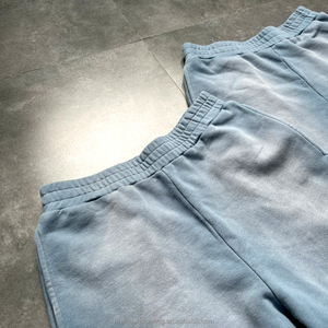 Shorts de survêtement longs 3/4, coupe ample, style <span class=keywords><strong>Bermuda</strong></span>, délavés à l'acide, effet dégradé soleil, personnalisables, de haute qualité - Product Image 3