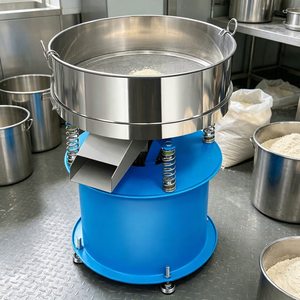 Setaccio Vibrante Elettrico Industriale in Acciaio Inox, Separatore di Polveri e Granuli per la Classificazione di Materiali Alimentari - Product Image 1