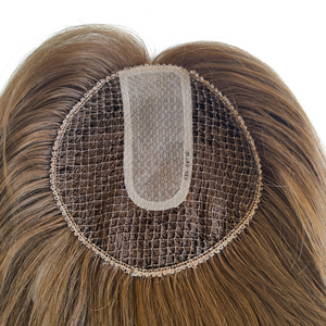 Fisch netz Swiss Lace Silk Top Base Fisch netz <span class=keywords><strong>Integration</strong></span> Haarteil Topper Echthaar Toupee für Frauen - Product Image 1