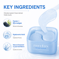 Patchs hydratants pour les yeux au collagène cristallin et à l'or, véganes et biologiques, sous marque privée, pour les rides du contour des yeux