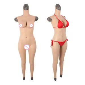 Eta Drag Queen Full Body Skin Female Suit D cup Fake Chest fake vagina underwear female bodysuit silicone crossdress clothing