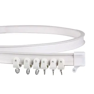 Rail de rideau en PVC incurvé pour hôpital, 5 m, rails droits, glissières droites, fenêtres, balcon, plastique pliable - Product Image 1