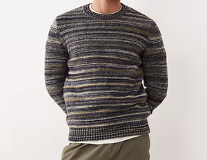 Suéter <span class=keywords><strong>Barbour</strong></span> Pateley de Cuello Redondo en Color Inky Marl, Antiarrugas, Transpirable, de Lana/Viscosa, Tejido, ODM, Otoño, Manga Larga para Hombre - Product Image 2