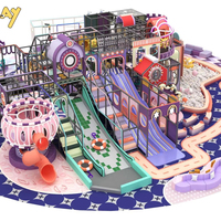 Aire de jeux intérieure pour enfants avec toboggan et trampoline, design unique et attrayant, fabrication directe en usine, personnalisable
